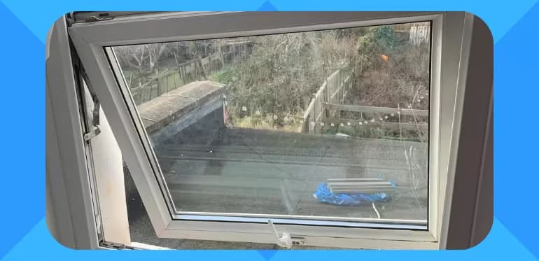 uPVC double glazed window repair in progress