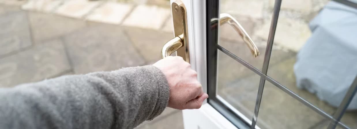 uPVC door being repaired