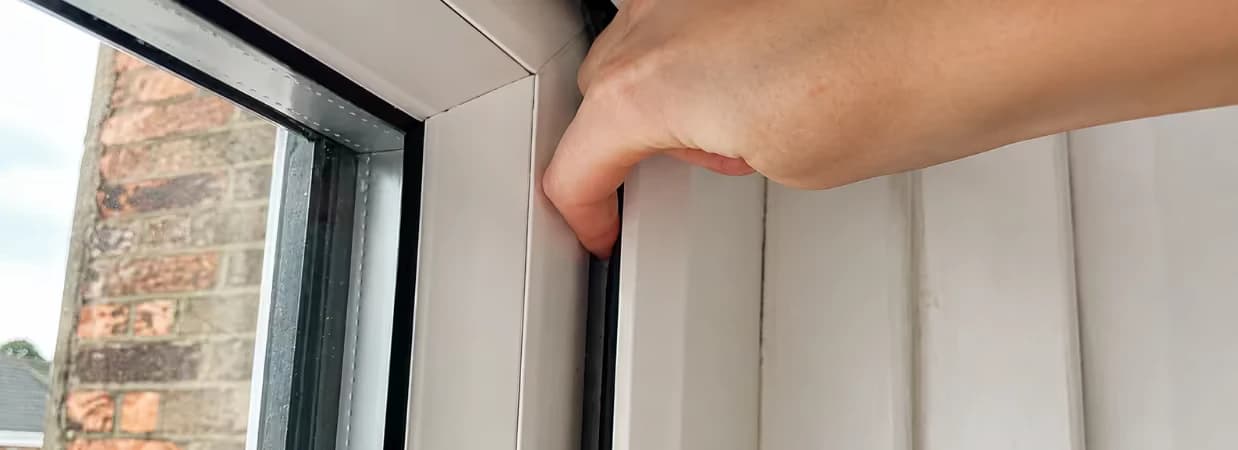 A uPVC double-glazed window frame