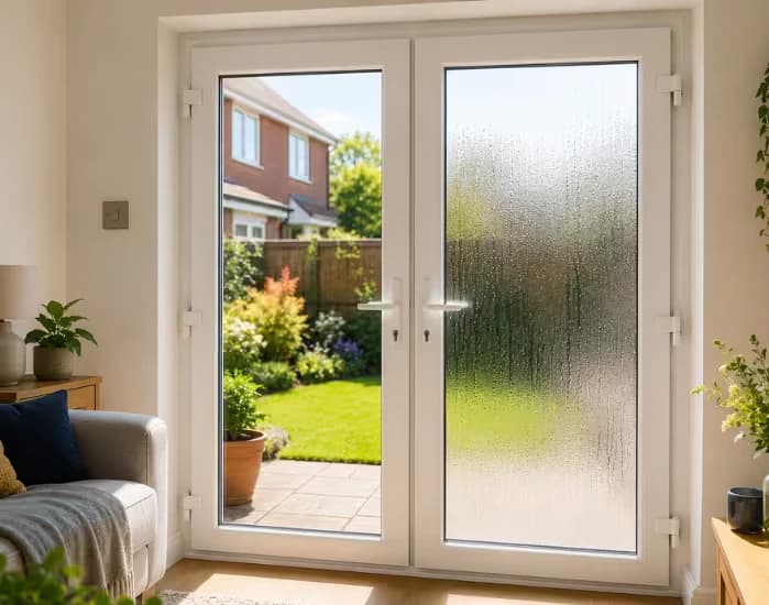 Failed double glazing in a pair of uPVC French doors