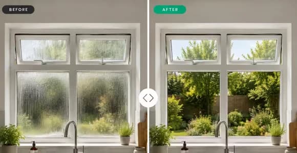 Four new double glazed units fitted to uPVC windows in Ilford