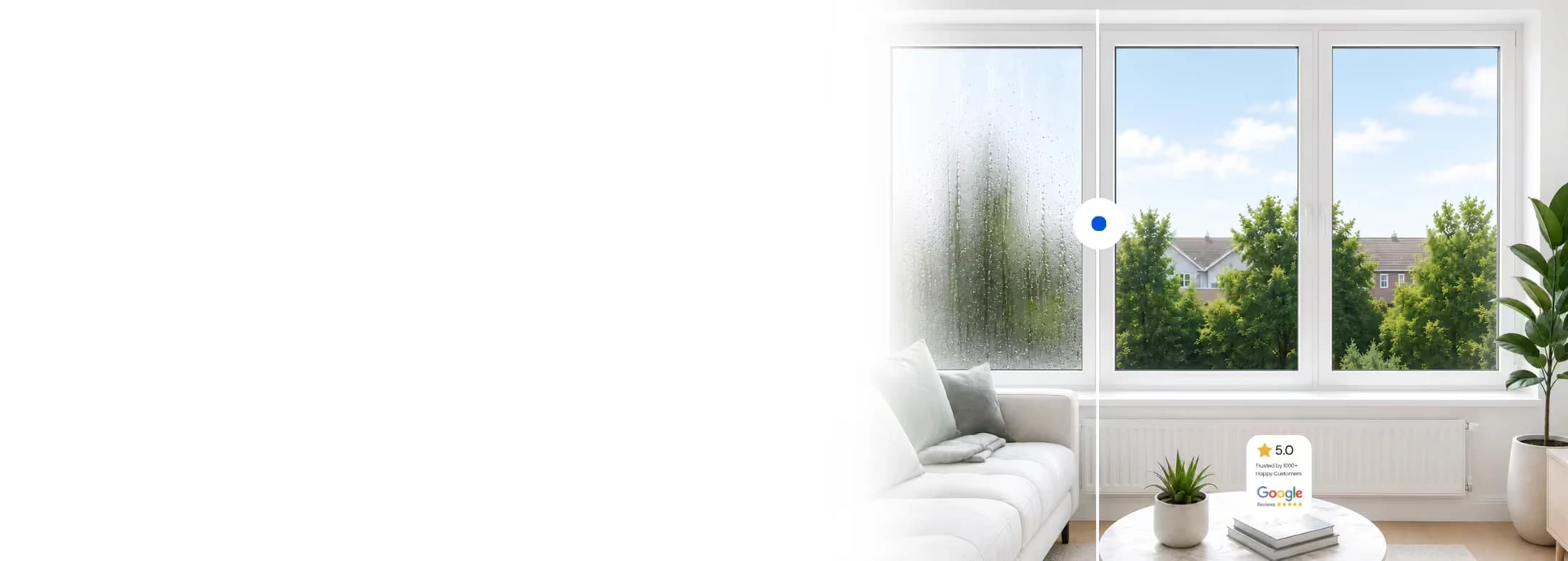 Clear, newly replaced double glazed window in a bright London home
