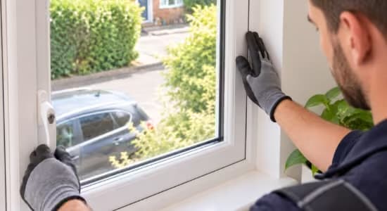 Repaired uPVC window handle turning and locking smoothly